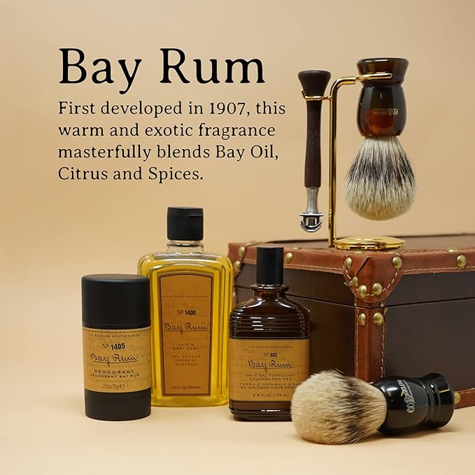 C.O. Bigelow Bay Rum Hair &amp Body Wash for Men Citrus Spice Scented Men's 2 in 1 Shampoo &amp Body Wash with Aloe Vera 10 Fl Oz
