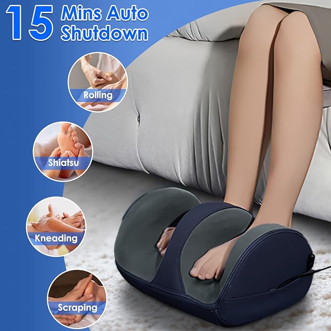 Shiatsu Foot Massager with Heat Foot Massager Machine for Circulation and Pain Relief Calf Massager with 3 Modes 3 Intensity Levels Christmas Gifts for Mom Dad