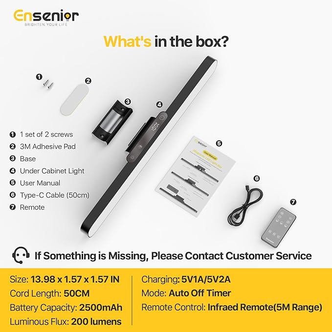 Upgraded Under Cabinet Lights Wireless 2500mAh Rechargeable Battery Operated Lights with Digital Display 130° Rotatable Magnetic Light Bar Remote Control Dimmable Stick On Light for Mirror School