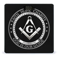 Masonic Faith Hope and Charity Freemason Logo Black Smart Square Scale with Digital Display for Bathroom Scale