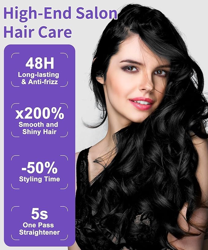 Steam Straighteners for Hair Professional Salon Titanium Vapor Straightening Irons High-end Salon Water Light Steam Flat Iron | 24 Hour Anti-frizz | Make Hair Smooth and Adds Shine