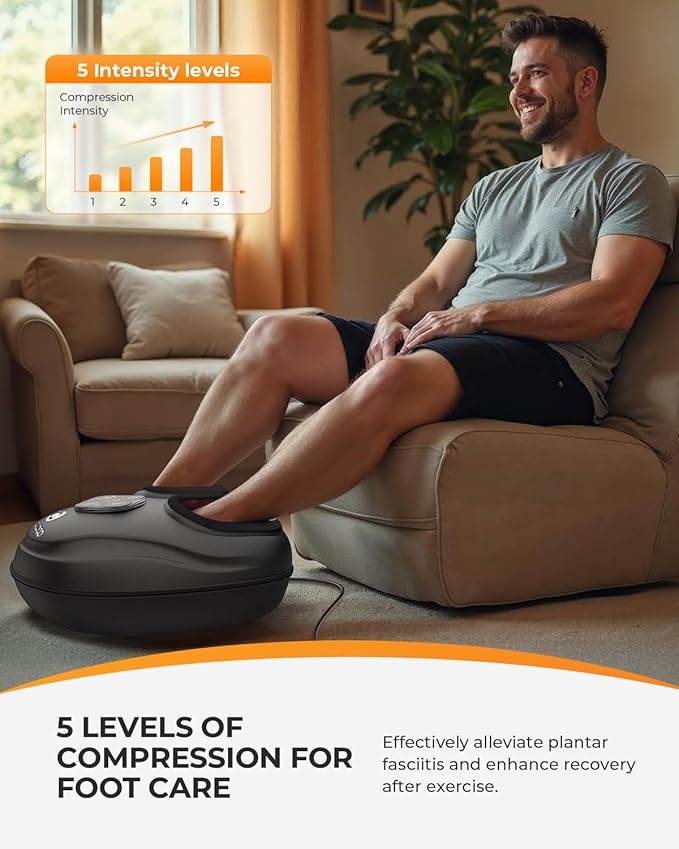 CooCoCo Upgraded Shiatsu Foot Massager - FSA Eligible Foot Massager for Plantar Fasciitis &amp Neuropathy HSA Feet Massager with Heat Foot Warmer for Women Men Foot Pain Relief Home Office Use