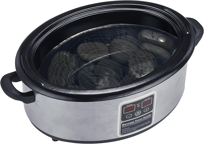Master Massage 6 Quart LED Hot Stone Warmer with Digital Display– Stainless Steel Hot Stone Heater Portable- Massage Stone Heating Device-Massage Essentials for Massage Therapists