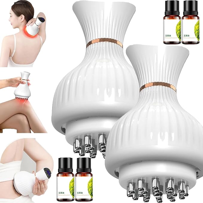 Neuro Relief Home Pro Massager Cleanse 4-in-1 Leg Massager Cordless Handheld Leg Massager for Shoulder Foot Full Body Electric Meridian Massage Brush for Muscle Pain Relief (2Set)