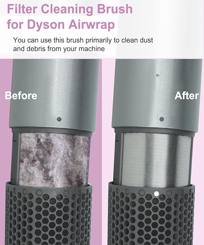 Inner Filter Replacement Cover Cage and Outer Filter Cage Cover Replacement and Cleaning Brush for Dyson Airwrap HS01 HS05