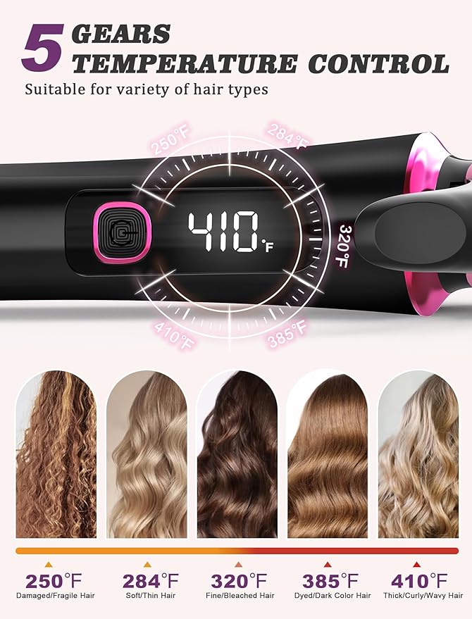 Mini Curling Iron for Travel110~240V Dual Voltage with European Plug AdapterSmall Curling Iron for Short HairTiny Curling Irons for WomenAnti-Scald CoverAuto-Off5 Temp Digital Settings1 Inch