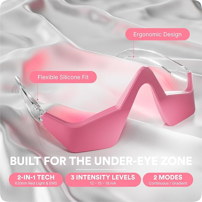 BOTANIQUE PARIS® RevitalEyes Under Eye Red Light Therapy [SUITABLE FOR ALL SKIN TYPES] - Light Therapy Device for Under Eye Bags Puffiness &amp Fine Lines - Skincare Tool for Women &amp Men (Bright