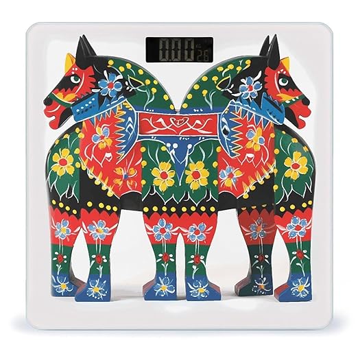 Runner Swedish Dala Horse Folk Weight Scale Large Bathroom Scales Digital Weight with Bright LED Display Non Slip Automatic Weighing Scale Fashion Weighing Machine for Body
