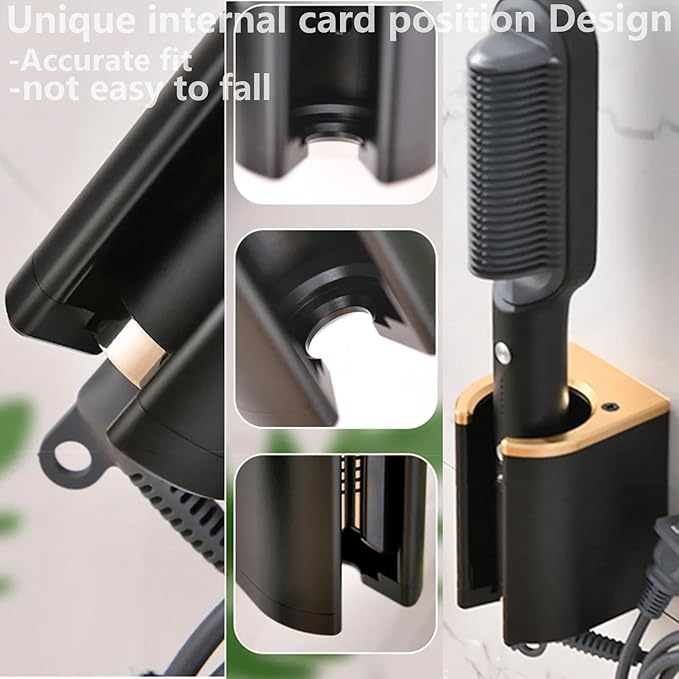Wall Mount Holder Compatible with Dyson Airstrait HT01 Straightener Metal Storage Bracket Shelf for Airwrap/Corrale/HS03/HS01/SH05 Hair Straightener