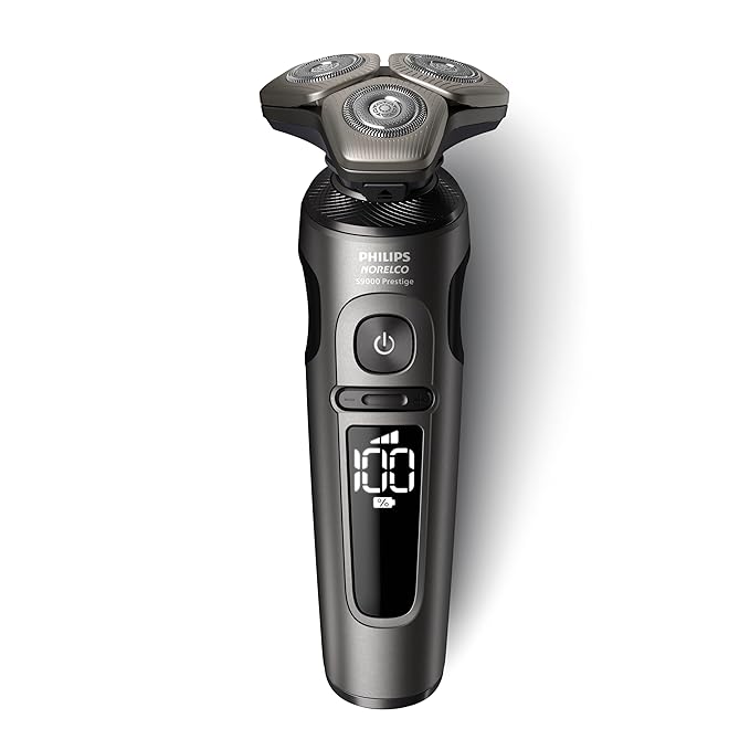 Philips Norelco S9000 Prestige Electric Shaver with Qi-Charger Precision Trimmer and Premium Case SP9872/86