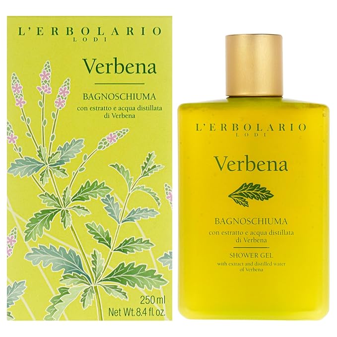 L'Erbolario Shower Gel – Toning and Revitalizing Body Soap with Citrus Floral Scent – Refreshing Body Wash for All Skin Types – Verbena - 8.4 oz