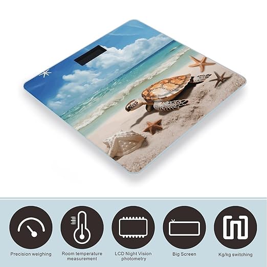 Sea Turtle Starfish Scale for Body Weight Smart Scales Digital Bathroom Scale High Precision Weighing Scales with Large Display Weighing Machine for People