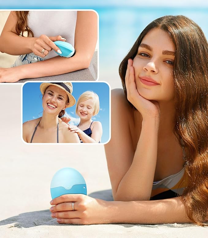 Sunscreen Applicator - Refillable Roll on Sponge Sunscreen Suncream &amp Lotion ApplicatorProof Sun Lotion Brush - 1.85 Oz Travel Size - Summer Beach Essentials -Baby &amp Toddler Friendly