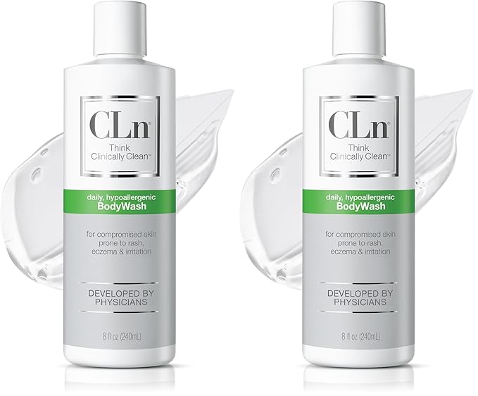 CLn® BodyWash –Non-Drying Body Wash For Compromised Skin Prone to Eczema Dermatitis Rash &amp Hidradenitis Suppurativa Fragrance-Free &amp Paraben-Free 8 fl oz. (Pack of 2)