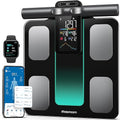 Smart Scale for Body Weight and Fat 8-Electrode Full-Body Composition Scale with Handle Dual-Frequency BIA 28 Body Metrics High Accuracy Syncs with Apple Health &amp Google Fit FSA&ampHSA Elig