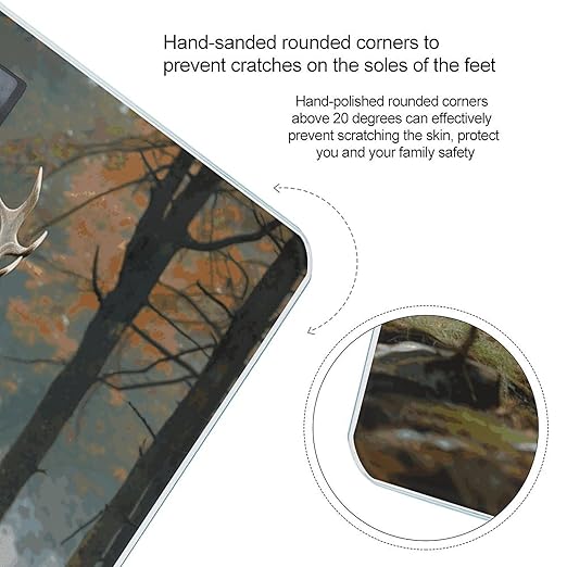 Deer Animals Bathroom Scale for Body Weight Bathroom Weighing Scale with Backlit LCD Display Highly Accurate Measures Weight Up to 180kg