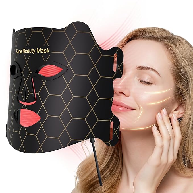 Red Light Therapy for Face LED Light Therapy Mask with 400 LED Beads 4 Modes 2000mAh Controller 850nm Near Infrared for Anti-Aging at Home &amp Travel
