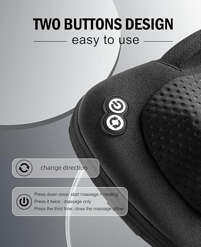VIKTOR JURGEN Back Massager Neck Massager with Heat Massage Pillow Gifts for Mothers Day &amp Fathers Day Electric Shiatsu Shoulder Massager Deep Kneading Massager for Back Pain Neck Pain