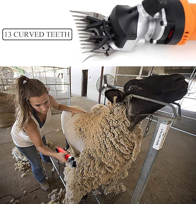 GagalU Portable 13 Straight Teeth 850W Electric Goat Clipper Shearing Machine Shear Flexible Shaft Sheep Hair Trimmer Cutter Wool Scissor Clipper 2400R/Min 110-240V
