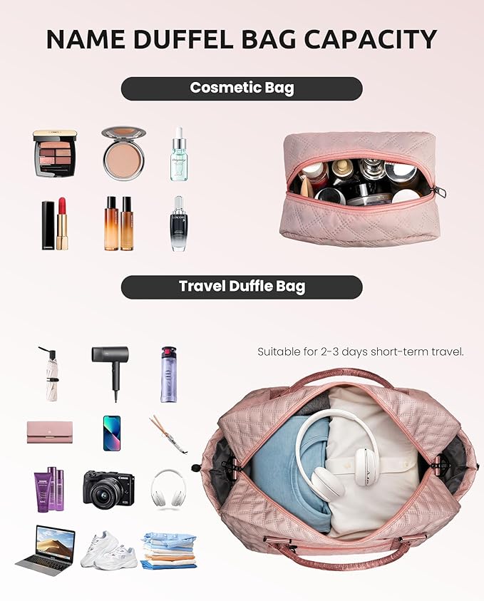 Birthday Gifts-for Women-Initial Duffle Bag with Shoe Compartment Personalized Weekender Bag Monogram Overnight Bag Letter Travel Bag with Makeup BagFriend Wife Birthday Gift (Letter C)