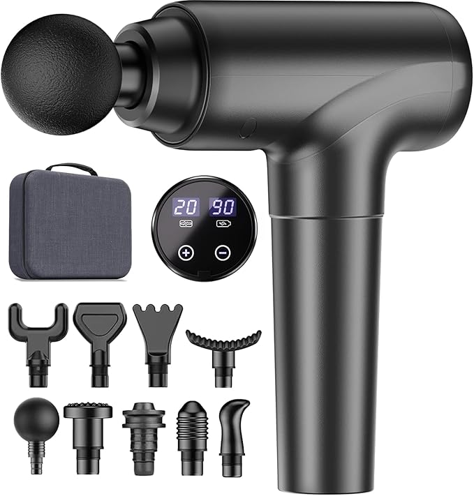 Massage Gun Deep Tissue Percussion Massager for Back and Neck with 5 Speeds Cordless Muscle Massager for Gym Office Home Travel