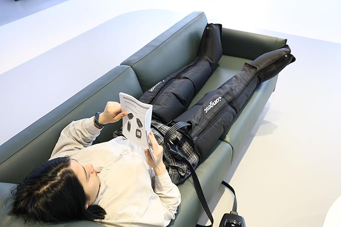 LONGEST Lymphedema Pumps Legs Foot Air Compression Therapy Boots Lymphatic Leg Recovery Compression System Pressotherapy for Swelling Circulation &amp Pain Medium