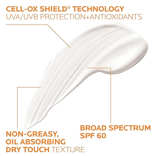 La Roche-Posay Anthelios Clear Skin Sunscreen Dry Touch SPF 60 Oil Free Sunscreen For Face Oil Absorbing Broad Spectrum SPF + Antioxidants Non-Greasy Oxybenzone Free Travel Size