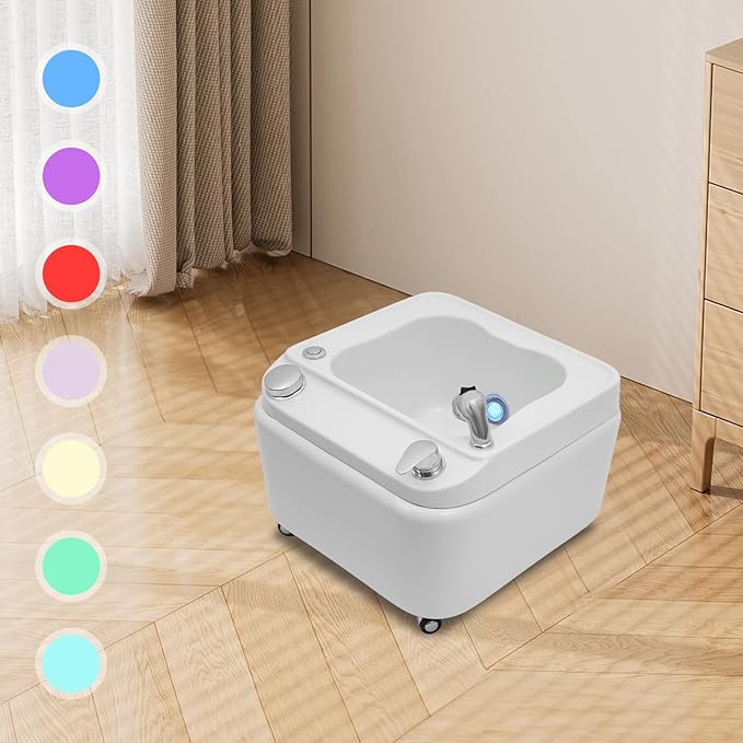 Acrylic Massage Foot Bath Portable Foot Spa Tub with Practical Hand Shower + 4 Wheels Bottom Raised Massage Point &amp Adjustable Hot and Cold Water for Salons Homes. (Style 2)