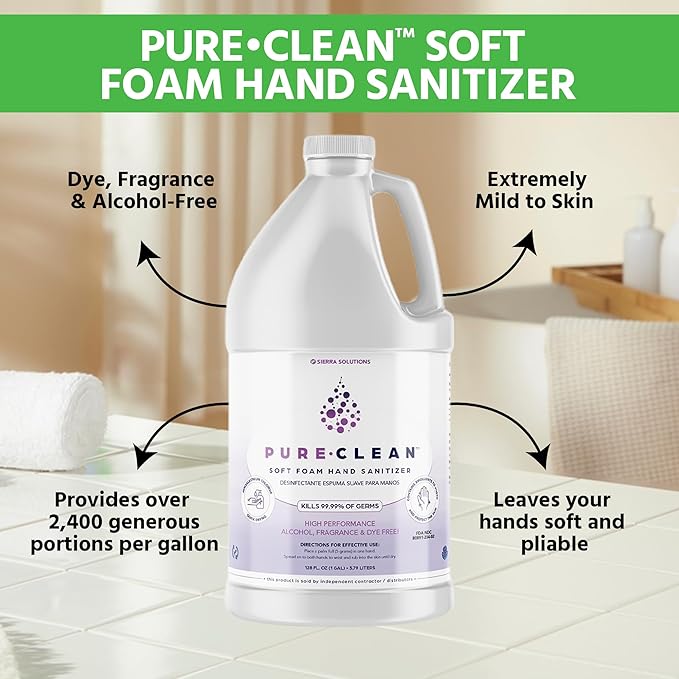 PURE•CLEAN™ BZK SOFT FOAM HAND SANITIZER (1 Gallon)