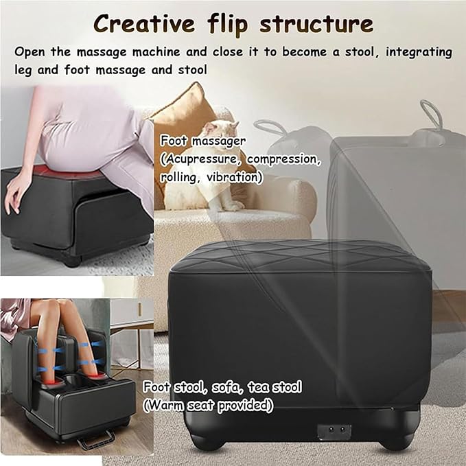 Foot Massager with HeatShiatsu Foot Massager Electric Feet Massage Machine for Plantar Fasciitis Neuropathy Circulation Electric Feet Massagers Machine for Women Men(Off-White)