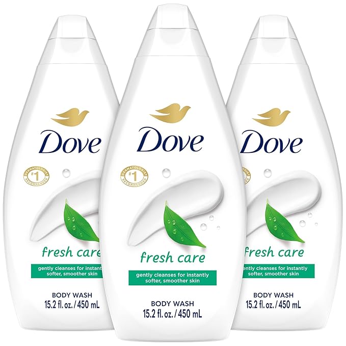 Dove Body Wash Fresh Care 3-Pack – Revitalizing &amp Moisturizing Cleanser for Smooth Soft Skin 15.2 Oz Ea