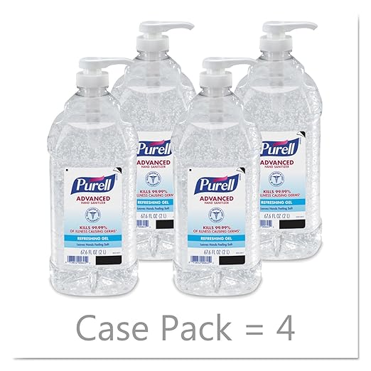 PURELL 962504CT Advanced Instant Hand Sanitizer 2-Liter Bottle 4 per Carton