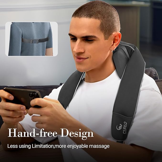Shiatsu Neck and Shoulder Massager with Heat [Remote Control] FSA Eligible HSA 6D Kneading Neck Massager for Pain Relief Deep Tissue Gifts for Men Women