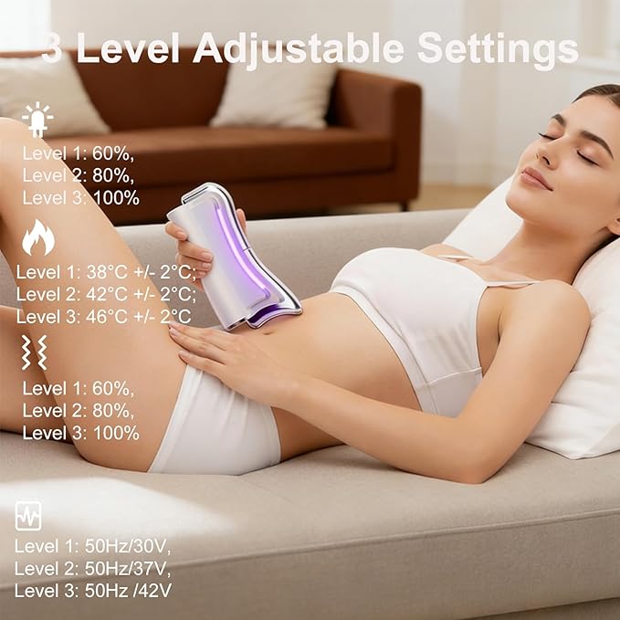 Heated Muscle Scraper Massage Tool4 in 1 Electric Fascia Knife Gua Sha Tool for Whole Body Relaxation &amp Skincare with Light-Care 4 Modes 3 Levels for Deep Tissue-White