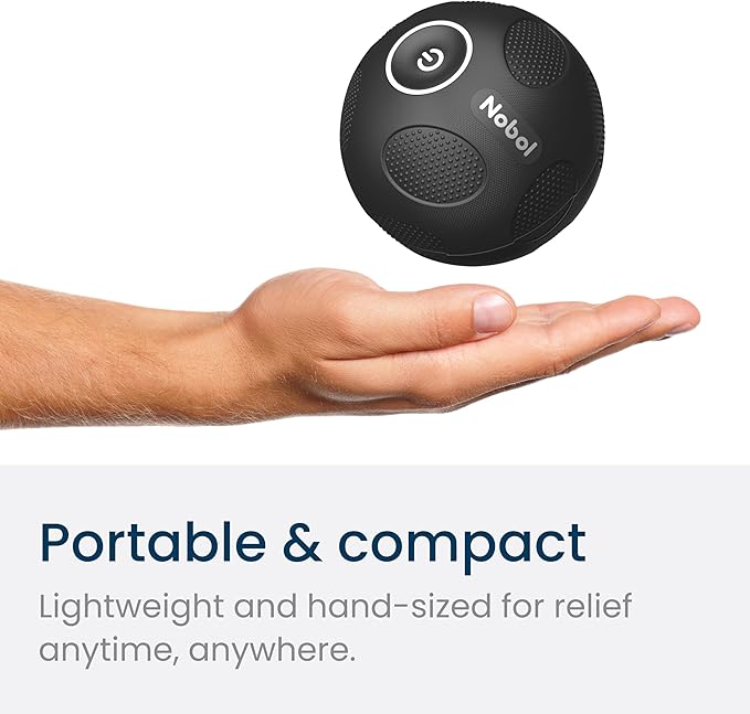 Nobol - MyoSphere Vibration Massage Ball for Deep Tissue Stimulation Muscle Tension Relief and Stress Reduction | Your Portable Deep Tissue Therapist | Space Black | 1.5lb