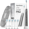 Aquasonic Vibe Series PRO – Ultra-Whitening Electric Toothbrush – 5 Modes &amp Smart Timers – Premium Travel Case &amp 6 Proflex Brush Heads – ADA Accepted Toothbrush (Charcoal Metallic)