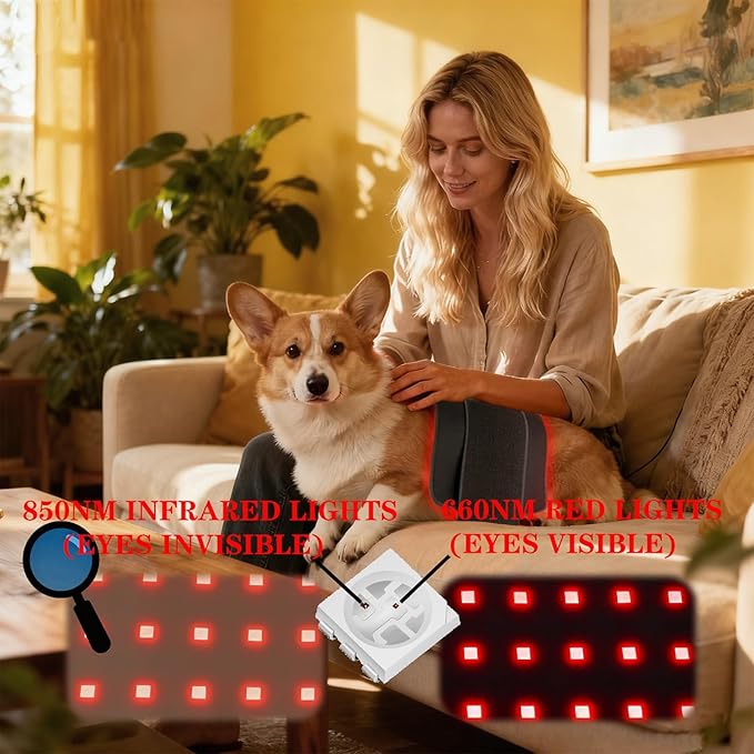 Red Infrared Light Therapy Pad for Pets126-LED 15.7 ×11.8 inch Wearable Infrared Device for Relieve Muscle Soreness (1 Pcs)