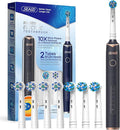 SEAGO Rotating Electric Toothbrush with 8 Round Brush Heads with 5 Cleaning Modes Sonic Technology Whitening Teeth in 14 Days for Adult and KidsSG-2603 (Black)