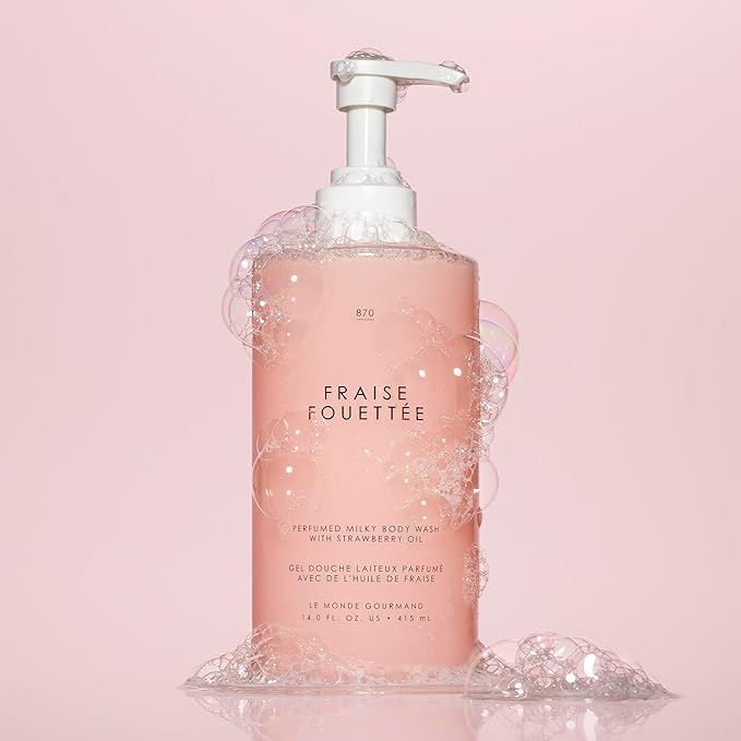 Le Monde Gourmand Fraise Fouettée Perfumed Milky Body Wash - 14 fl oz (414 ml) - Vanilla Strawberry Sugar Notes