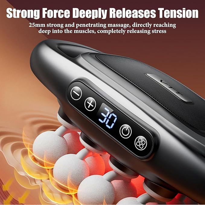 16-Head Massage Gun Deep Tissue Back Massager Gun for Pain Relief Deep Tissue with 9 Modes &amp 30 Power Levels Quiet Massage Gun for Legs Arms Waist Back Buttocks - Full Body Muscle