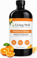Living Well with Dr. Michelle Fresh Citrus Remineralizing Mouthwash | Hydroxyapatite &amp Colloidal Silver Formula | Alcohol-Free Natural &amp Organic | Fluoride-Free Mouth Rinse