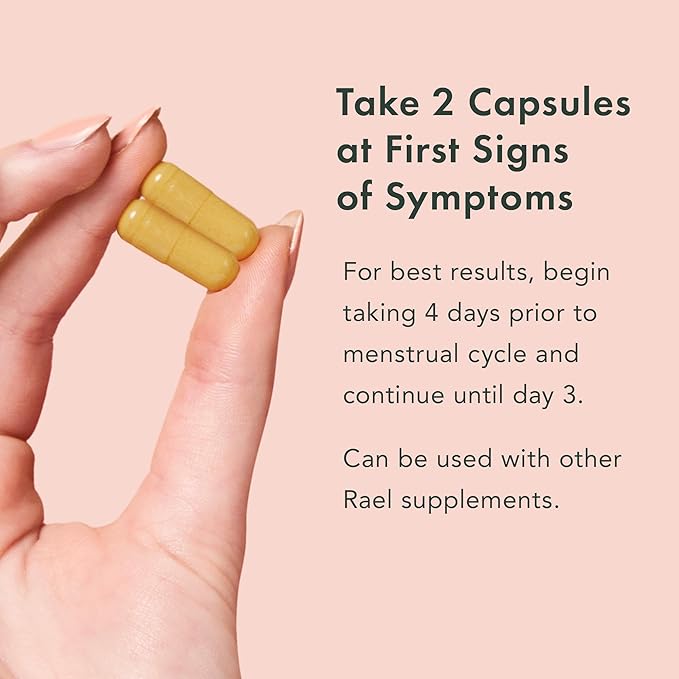 Rael Bundle - Cardboard Applicator Tampons Made with Organic Cotton Multipack (Regular &amp Super 36 Count) &amp PMS Supplement for Women (28 Capsules)