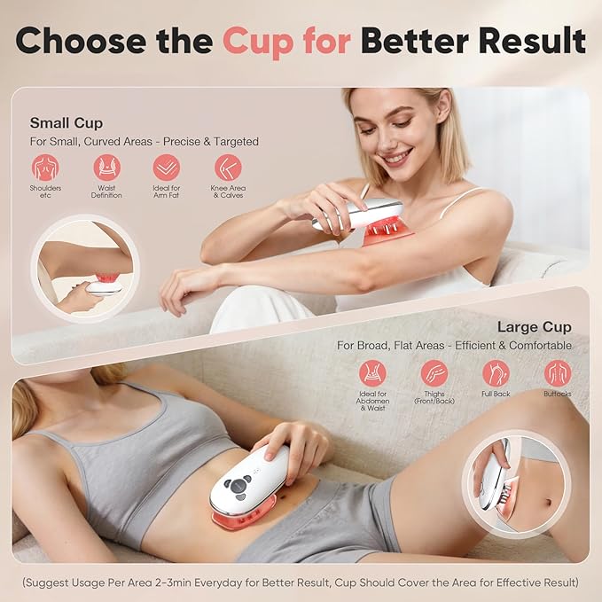 3-in-1 Electric Cellulite Massager 3-in-1 Body Sculpting Machine for Stomach Waist Arms Legs Handheld Adjustable Cellulite Massage Tool Skin Tightening Tool for Women and Men White