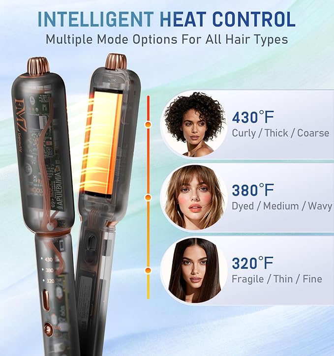 FMZ Flat Iron Hair Straightener Crimper Curler 4 in 1 Professional Ionic Hair Styling Irons for Straightening Crimping Curling Fast Heating Dual Voltage Mini and Portable for Women Travel Home