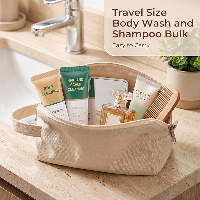 Shampoo and Body Wash BulkTravel Size Individually Wrapped Hotel Mini Shower Gel and Shampoo Small Cleansing Toiletries Amenities Men Women for Hotel/Vacation/Homeless 1 Fl Oz (Pack of 500)