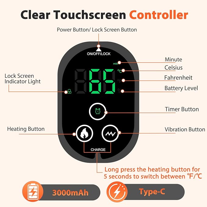 Cordless Ankle Massager Ankle Heating Pad with Massage Heated Foot Brace Wrap with 3000mAh Rechargeable 4 -Level Heats Foot Heating Pad for Sports/Work/Travel (Grey)