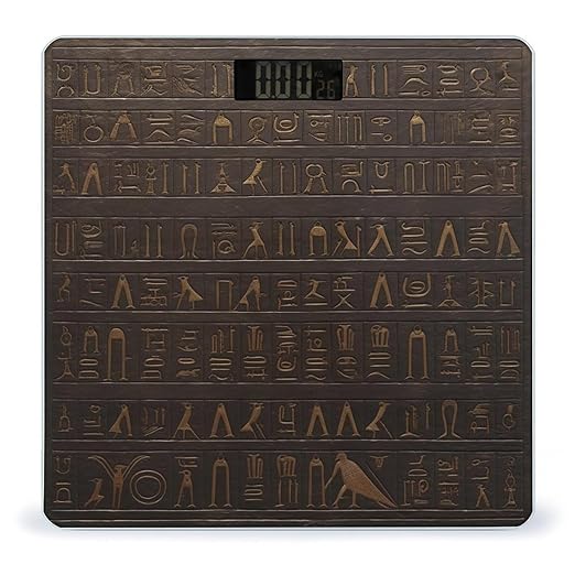 Ancient Egyptian Hieroglyph Weight Scale Large Bathroom Scales Digital Weight with Bright LED Display Non Slip Automatic Weighing Scale Fashion Weighing Machine for Body