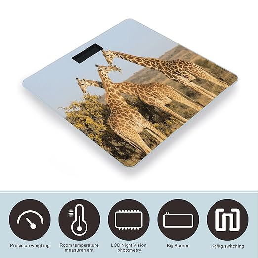 Giraffe Chicken Weight Scale Large Digital Bathroom Scales with Bright LED Display Non Slip Digital Scale and Step On Fashion Weighing Machine for Body