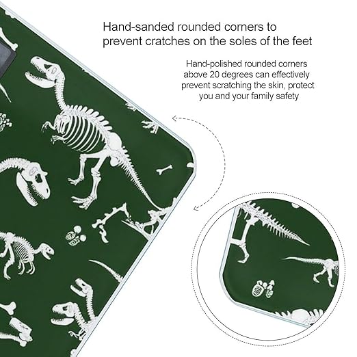 Men's Smart Scale for Body Weight Digital Bathroom Weighing Scale Automatic Switch Energy Saving Scale Grunge Dinosaur Skeleton