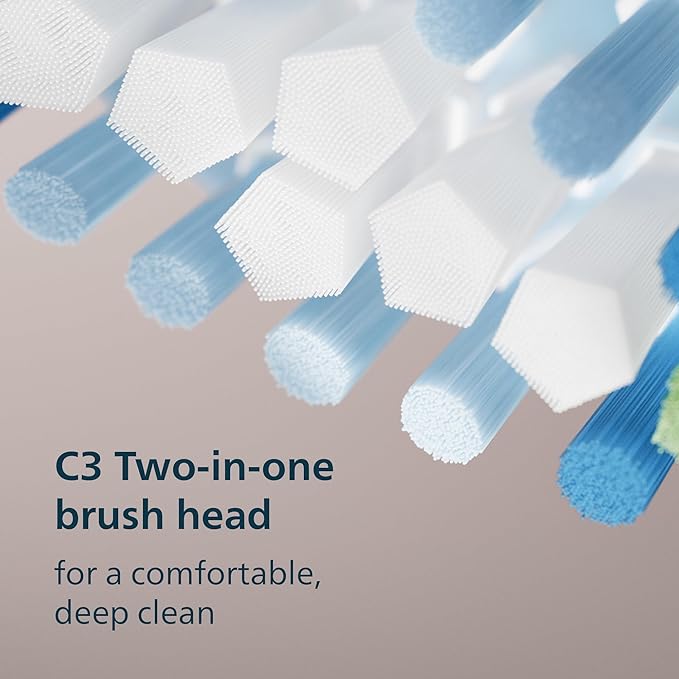 Philips Sonicare 6500 Series Electric Toothbrush - Next-Generation Sonicare Technology Pressure Sensor 9 Brushing Settings SmarTimer BrushPacer 21-Day Runtime Travel Case White HX7410/10